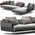 Elegant Flexform Bretton Chaise Longue 3D model small image 1