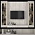 Modern 65" TV Wall Set 3D model small image 1