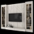 Modern 65" TV Wall Set 3D model small image 3