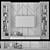 Modern 65" TV Wall Set 3D model small image 5