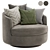 Luxury Swivel Accent Chair 3D model small image 2