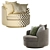Luxury Swivel Accent Chair 3D model small image 4