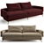 Luxury Visionnaire Rhapsody Sofa - 263cm 3D model small image 1