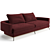 Luxury Visionnaire Rhapsody Sofa - 263cm 3D model small image 2