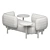 Elegant Jersey Fabric Sofa 3D model small image 2