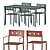 Modern Balcony Dining Set 3D model small image 1