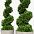 Modern Concrete Planter with Topiary Cypress 3D model small image 8