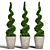 Modern Concrete Planter with Topiary Cypress 3D model small image 4