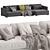 Contemporary Poliform Chaise Lounge Sofa 3D model small image 2