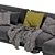 Contemporary Poliform Chaise Lounge Sofa 3D model small image 4