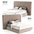 Luxurious Tufted Leather Double Bed 3D model small image 2
