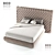 Luxurious Tufted Leather Double Bed 3D model small image 3