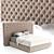 Luxurious Tufted Leather Double Bed 3D model small image 4