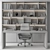 Executive Beige Office Desk Set 3D model small image 6