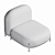 Modern Sectional Fabric Armchair 3D model small image 4