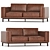 Modern Leather Sofa 3D Model 3D model small image 1