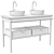 Modern Ceramic Washbasin Vanity Set 3D model small image 2