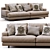 Luxury Marmont Leather Sofa Dimensions 3D model small image 1