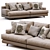 Luxury Marmont Leather Sofa Dimensions 3D model small image 4