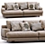 Luxury Marmont Leather Sofa Dimensions 3D model small image 6