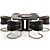 Luxury Visionnaire Dining Set 3D model small image 2