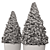 Modern Topiary Cypress Planters Set 3D model small image 3