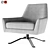 Leather Swivel Base Chair 3D model small image 1