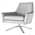 Leather Swivel Base Chair 3D model small image 7