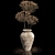 Vintage Dry Flowers Vase Display 3D model small image 1
