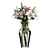 Elegant Pink & White Lilies Bouquet 3D model small image 1