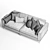 Contemporary Zuiver Summer 3-Seater Sofa 3D model small image 7