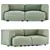 Compact Modern DUO MINI Sofa 3D model small image 1