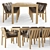 RHODES Teak Dining Table 108 3D model small image 2