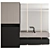 Sleek Concrete Black Bathroom Set 3D model small image 1