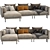 Elegant Moroso Chaise Longue Sofa 3D model small image 1