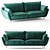 Emerald Happy Sofa Bed 3D model small image 1