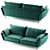 Emerald Happy Sofa Bed 3D model small image 2