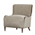 Elegant Walnut Framed Lounge Chair 3D model small image 1