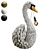 Elegant Swan Sculpture Wall Light 3D model small image 1