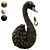 Elegant Swan Sculpture Wall Light 3D model small image 3