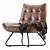 Modern Brown Leather Lounge Chair 3D model small image 1