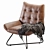 Modern Brown Leather Lounge Chair 3D model small image 4