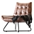 Modern Brown Leather Lounge Chair 3D model small image 8