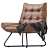 Modern Brown Leather Lounge Chair 3D model small image 9