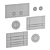 Flush Button Set with Plates 3D model small image 6