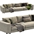 Sleek Turner 3-Seater Sofa 3D model small image 2