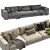 Sleek Turner 3-Seater Sofa 3D model small image 4