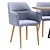 Modern Dining Chair Table Set 3D model small image 3