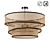 Elegant Chrome and Wood Ceiling Light 3D model small image 1