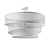 Elegant Chrome and Wood Ceiling Light 3D model small image 2